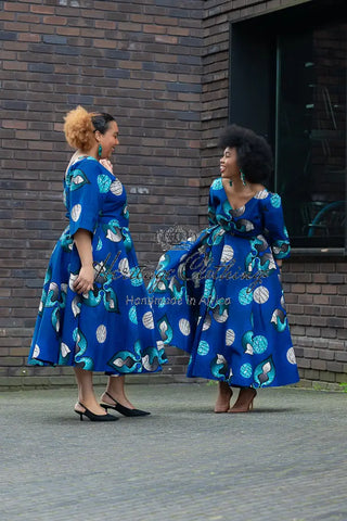 Anele Royal Blue Flared Dress Dresses