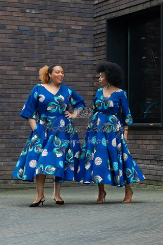 Anele Royal Blue Flared Dress Dresses