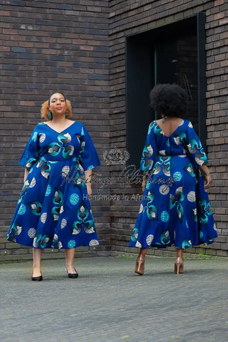 Anele Royal Blue Flared Dress Dresses