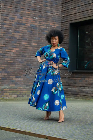 Anele Royal Blue Flared Dress Dresses