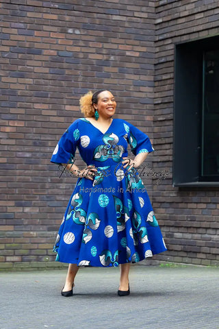 Anele Royal Blue Flared Dress Dresses