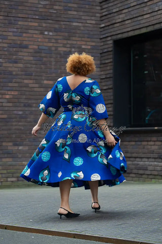 Anele Royal Blue Flared Dress Dresses