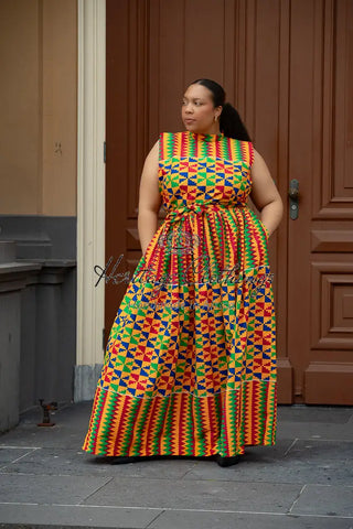 Asana Kente Maxi Dress Dresses