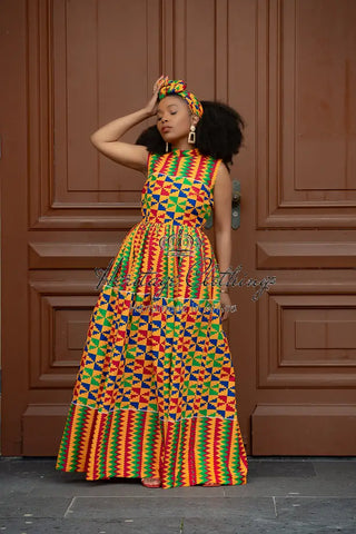 Asana Kente Maxi Dress Dresses