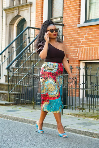 Awele Tassle Gold Skirt Apparel & Accessories