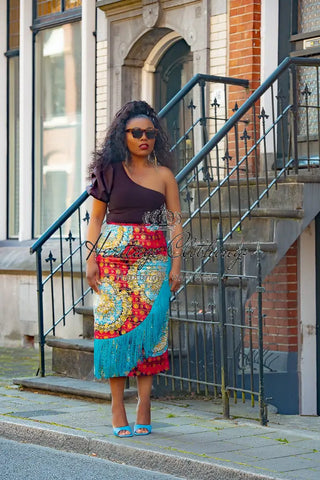 Awele Tassle Gold Skirt Apparel & Accessories