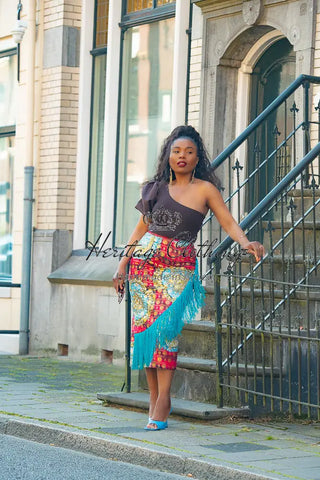 Awele Tassle Gold Skirt Apparel & Accessories