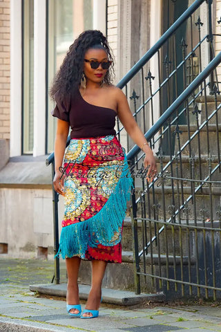 Awele Tassle Gold Skirt Apparel & Accessories