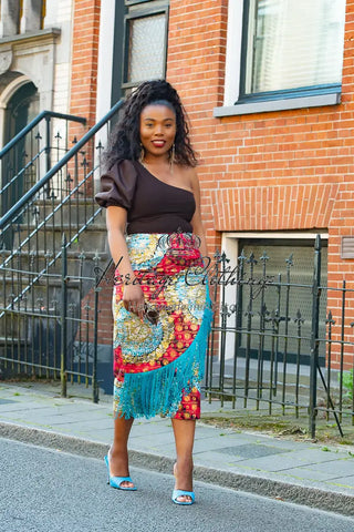 Awele Tassle Gold Skirt Apparel & Accessories