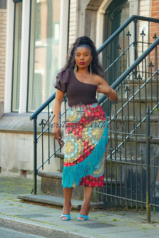 Awele Tassle Gold Skirt Apparel & Accessories