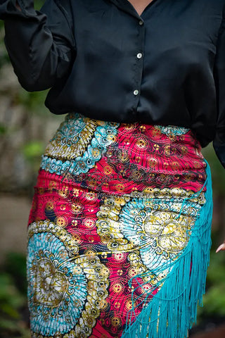 Awele Tassle Gold Skirt Apparel & Accessories