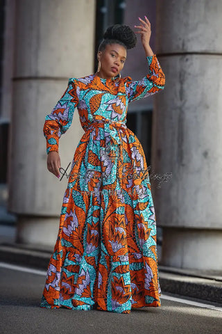 Derin Orange Maxi Dress