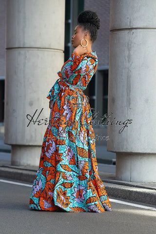 Derin Orange Maxi Dress