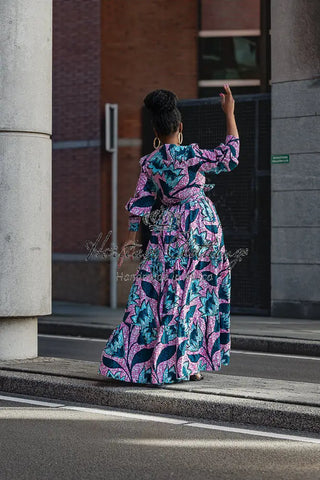 Derin Pink And Blue Maxi Dress