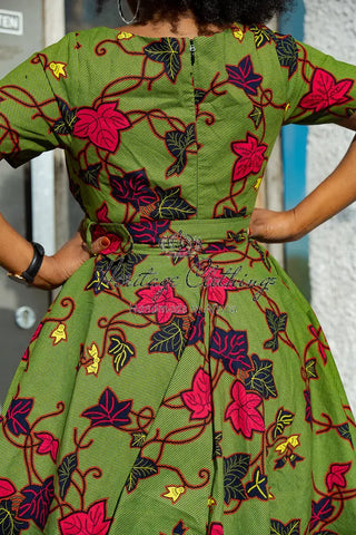 Idaya Midi African Print Dress Dresses