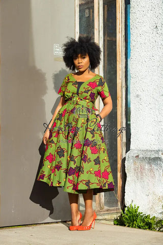 Idaya Midi African Print Dress Dresses