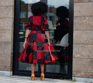 Jemila Red And Green Shirt Dress