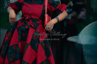 Jemila Red And Green Shirt Dress