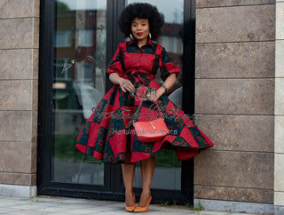 Jemila Red And Green Shirt Dress