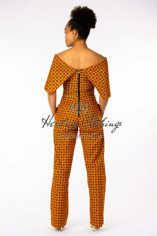 Makeda Orange Jumpsuit Women’s Dress