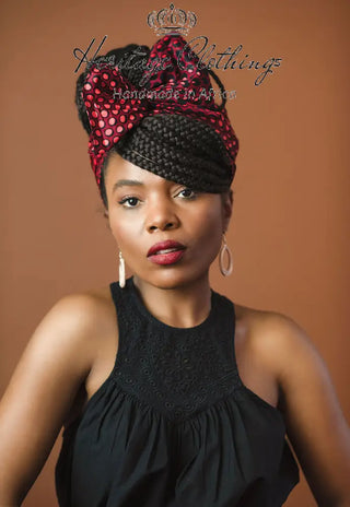 Makeda Red Wired Headwrap Headwraps