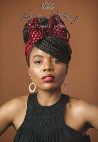 Makeda Red Wired Headwrap Headwraps