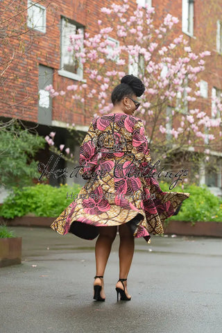 Mariama Pink And Brown Dress. Dresses