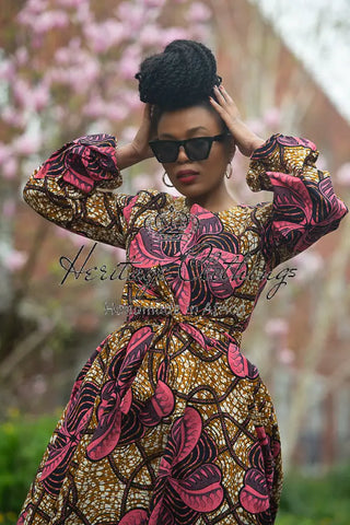 Mariama Pink And Brown Dress. Dresses