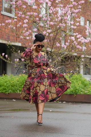 Mariama Pink And Brown Dress. Dresses