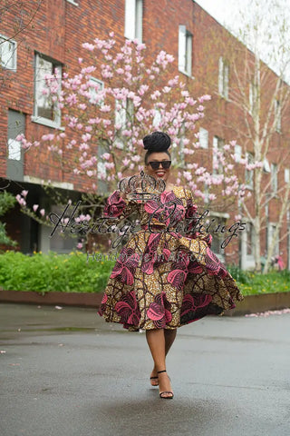 Mariama Pink And Brown Dress. Dresses