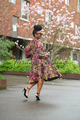 Mariama Pink And Brown Dress. Dresses