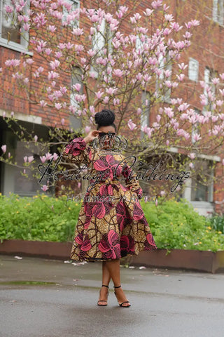 Mariama Pink And Brown Dress. Dresses