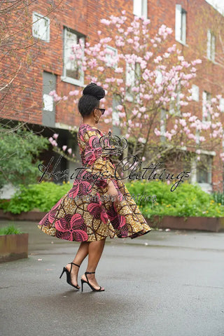 Mariama Pink And Brown Dress. Dresses