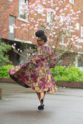 Mariama Pink And Brown Dress. Dresses