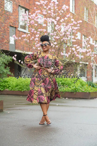 Mariama Pink And Brown Dress. Dresses