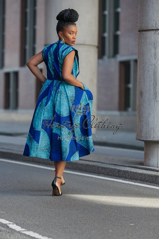 Masego Royal Blue Midi Dress