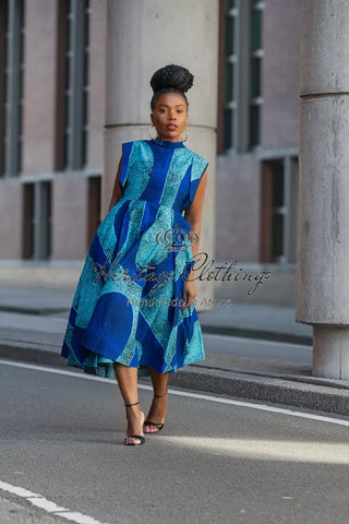 Masego Royal Blue Midi Dress