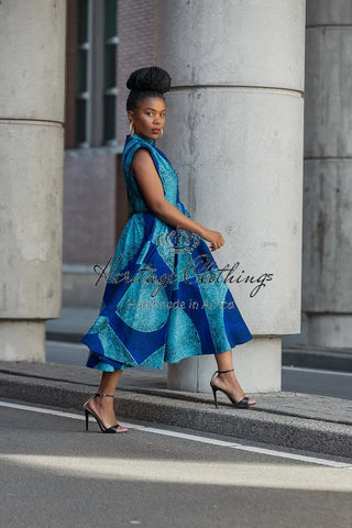 Masego Royal Blue Midi Dress