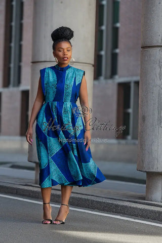 Masego Royal Blue Midi Dress