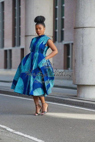 Masego Royal Blue Midi Dress