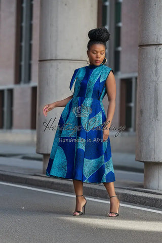 Masego Royal Blue Midi Dress