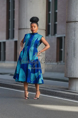 Masego Royal Blue Midi Dress