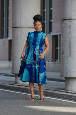 Masego Royal Blue Midi Dress