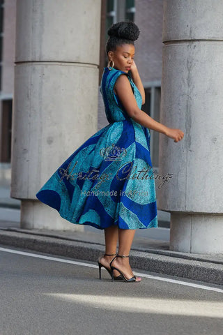 Masego Royal Blue Midi Dress