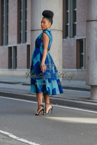 Masego Royal Blue Midi Dress