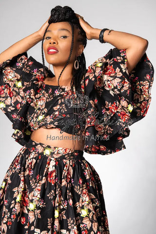 Moremi Black Floral Two Piece Set Women’s Dress