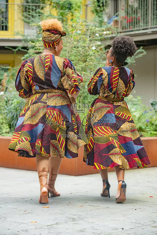 Nefertiti Brown Flare Dress