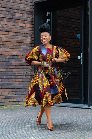 Nefertiti Brown Flare Dress