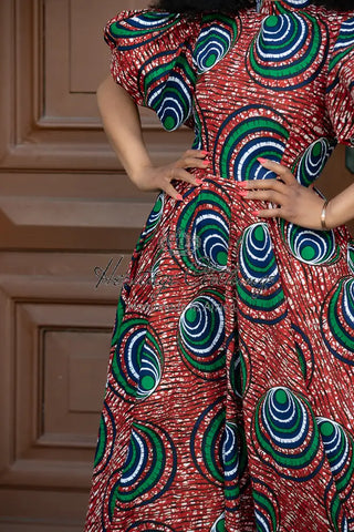 Olori Green And Red Dress Dresses