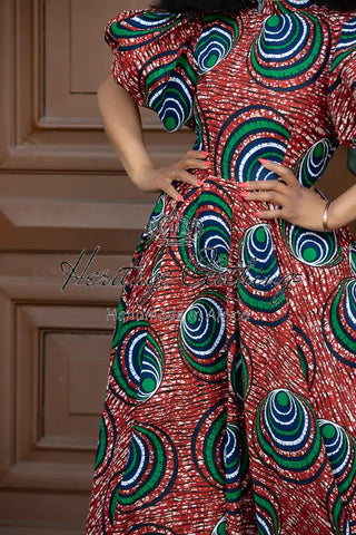 Olori Green And Red Dress Dresses